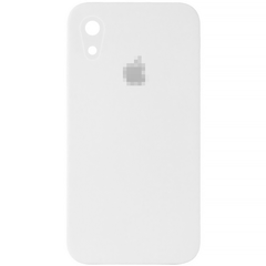 Чехол Silicone Case FULL CAMERA (square side) (для iPhone Xr) (White)