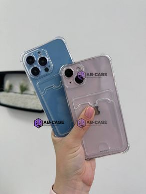 Чехол для iPhone 14 Pro Max Card Holder Armored Case с карманом для карты прозрачный