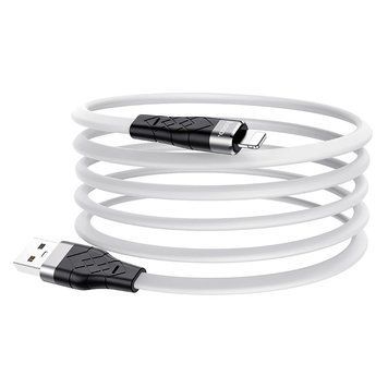 Кабель Hoco (USB &ndash; Lightning) 2.4A X53 Ange Silicone &ndash; White (1m)