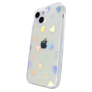 Чохол прозорий для iPhone 13 Hologram Case Heart