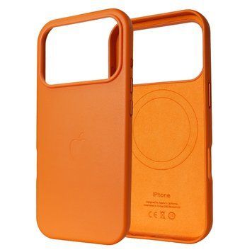 Чехол для iPhone 17 Pro Max : Leather Case PU with MagSafe &ndash; Orange