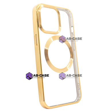 Чехол для iPhone 15 Plus OPEN Shining with MagSafe Gold