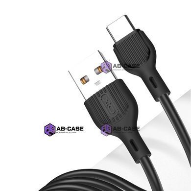 Кабель XO (USB to Type-C) 2.1A NB200 USB Cable &ndash; Black (1m)