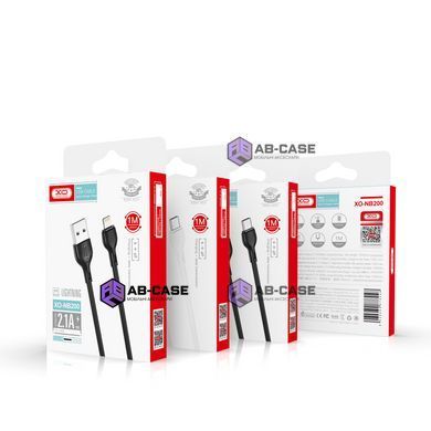 Кабель XO (USB to Type-C) 2.1A NB200 USB Cable &ndash; Black (1m)
