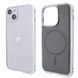 Чохол для iPhone 13|14 Metal Bumpers PU Leather Case with MagSafe - Gray 1