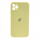 Чехол Silicone Case FULL CAMERA (square side) (для iPhone 12 pro Max) (Mellow Yellow)