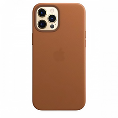 Кожаный чехол Leather Case with MagSafe Brown для iPhone 12 | 12 Pro