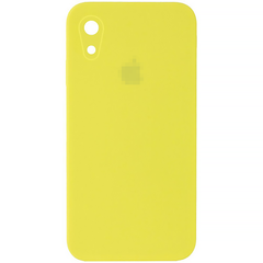 Чехол Silicone Case FULL CAMERA (square side) (для iPhone Xr) (Yellow)