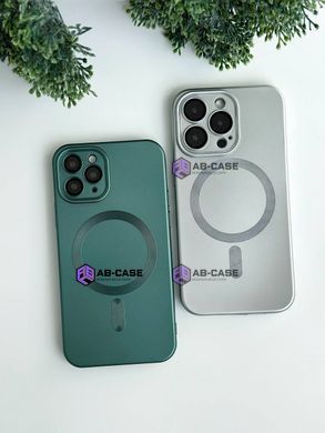 Чохол матовий Silicone with MagSafe для iPhone 13 Pro із захисними лінзами на камеру Silver