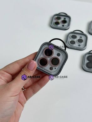 Захисні лінзи на камеру iPhone 15 Pro Metal Diamonds Lens блискучі Rose Gold