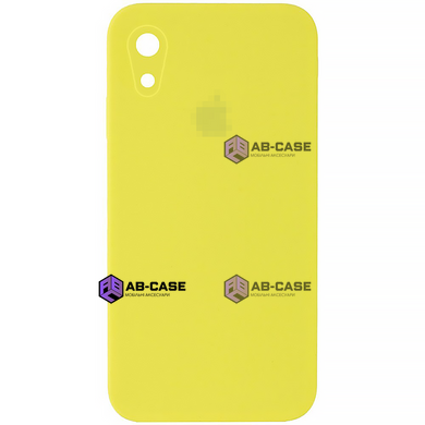 Чохол Silicone Case FULL CAMERA (square side) (на iPhone Xr) (Yellow)