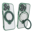 Чехол для iPhone 14 Pro Clear Shining Holder with MagSafe Green