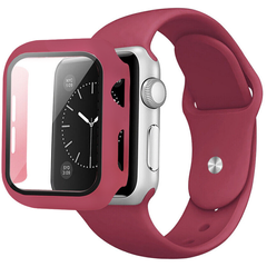 Комплект Band + Case чохол з ремінцем для Apple Watch (44mm, Rose Red )