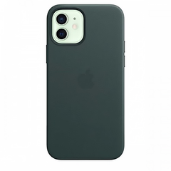 Кожаный чехол Leather Case with MagSafe Pine Green для iPhone 12 | 12 Pro