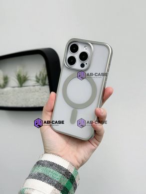 Чохол для iPhone 15 Plus матовий Clear case with MagSafe Titanium Silver