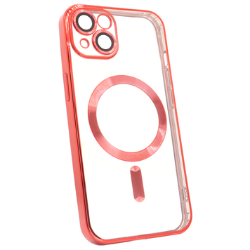 Чехол для iPhone 15 Shining with MagSafe с защитными линзами на камеру Red