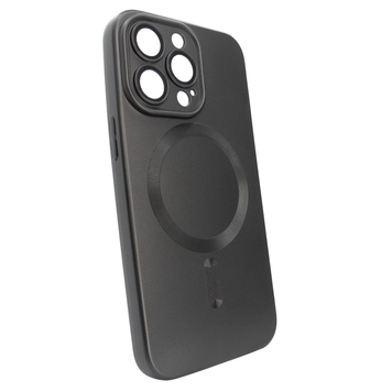 Чехол матовый Silicone with MagSafe для iPhone 13 Pro Max c защитными линзами на камеру Black