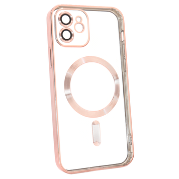 Чехол Shining with MagSafe для iPhone 11 с защитными линзами на камеру Rose Gold