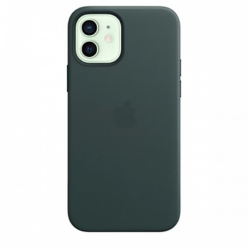 Шкіряний чохол Leather Case with MagSafe Pine Green на iPhone 12 | 12 Pro