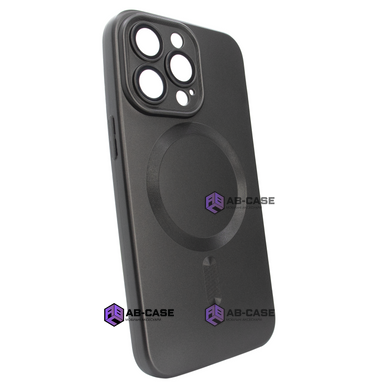 Чехол матовый Silicone with MagSafe для iPhone 13 Pro Max c защитными линзами на камеру Black