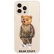 Чехол прозрачный Print Bear Stuff для iPhone 15 Pro Max Мишка в спортивном костюме (brown)