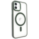 Чехол матовый для iPhone 12 MATT Crystal Guard with MagSafe полупрозрачный Dark Green