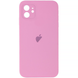 Чохол Silicone Case FULL CAMERA (square side) (на iPhone 12) (Light Pink)