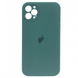 Чехол Silicone Case FULL CAMERA (square side) (для iPhone 12 pro Max) (Pine Green)