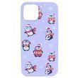 Чехол для iPhone X | Xs WAVE Winter Case White Bear with Christmas tree and penguins Light Purple