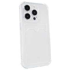Чохол для iPhone 15 Pro Card Holder Armored Case з карманом для картки прозрачный