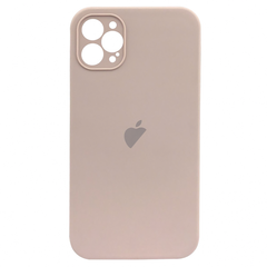 Чехол Silicone Case FULL CAMERA (square side) (для iPhone 12 pro Max) (Pink Sand)
