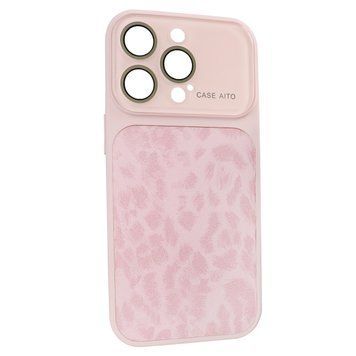 Чехол для iPhone 16 Pro : AITO PU-Leather Leopard Case [17 series Design] &ndash; Pink