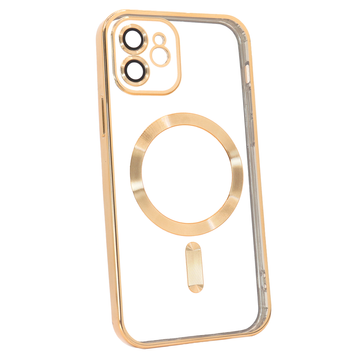 Чехол Shining with MagSafe для iPhone 11 с защитными линзами на камеру Gold