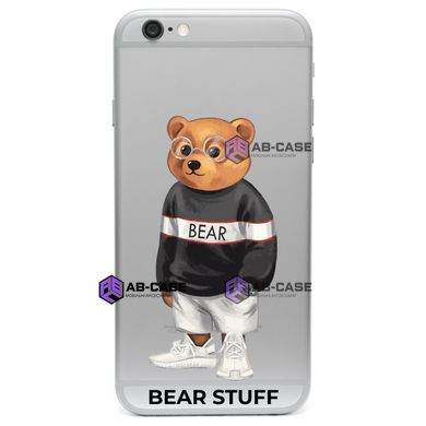 Чехол прозрачный Print Bear Stuff для iPhone 6/6s Мишка в кофте