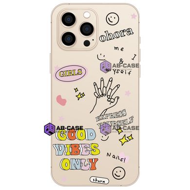 Чехол прозрачный Print Good Vibes Only для iPhone 13 Pro Max