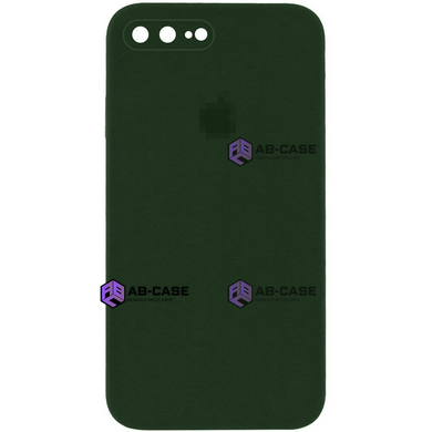 Чохол Silicone Case FULL CAMERA (square side) (на iPhone 7/8 PLUS) (Virid Olive)