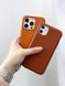 Чохол для iPhone 13 Pro Leather Case PU with Magsafe Dark Cherry 5
