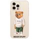 Чехол прозрачный Print Bear Stuff для iPhone 15 Pro Max Мишка в белой футболке