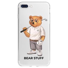 Чехол прозрачный Print Bear Stuff для iPhone 7 Plus/8 Plus Мишка гольфист