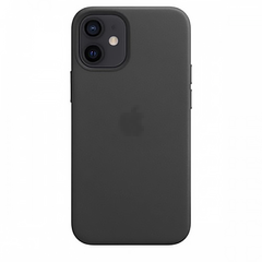 Кожаный чехол Leather Case with MagSafe Black для iPhone 12 mini