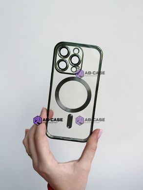 Чохол для iPhone 15 Shining with MagSafe із захисними ліназми на камеру Dark Green