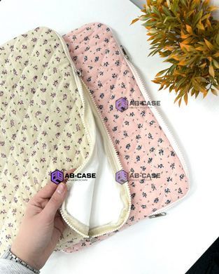 Чохол для ноутбука та MacBook (13"&ndash;15") Puffy Flowers "Kazum" &ndash; White