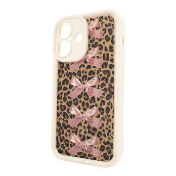 Чехол для iPhone 16 &ndash; Pretty Things "Leopard & Bows &ndash; White"