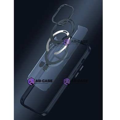 Чехол Matt Guard Magsafe для iPhone 12/12 Pro с подставкой Black