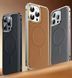 Чохол для iPhone 14 Pro Max Metal Bumpers PU Leather Case with MagSafe - Black 2