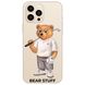 Чехол прозрачный Print Bear Stuff для iPhone 15 Pro Max Мишка гольфист