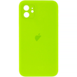 Чохол Silicone Case FULL CAMERA (square side) (на iPhone 12) (Party Green)