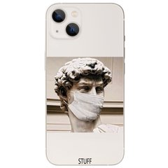 Чехол прозрачный Print Statue in a mask для iPhone 15 Plus