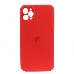 Чехол Silicone Case FULL CAMERA (square side) (для iPhone 12 pro Max) (Red)