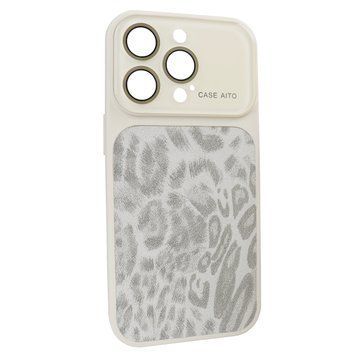 Чехол для iPhone 16 Pro : AITO PU-Leather Leopard Case [17 series Design] &ndash; White